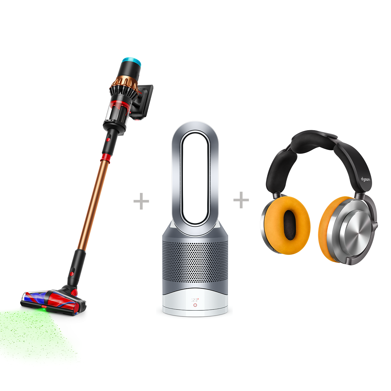 Bundle: Dyson V16 Piston Animal cordless vacuum + Dyson Pure Hot+Cool purifying fan heater + Dyson OnTrac headphones (worth $299)